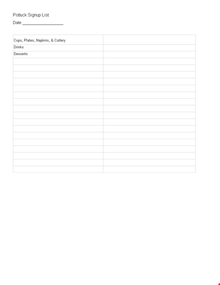 easily organize your potluck with our sign up sheet | free template template