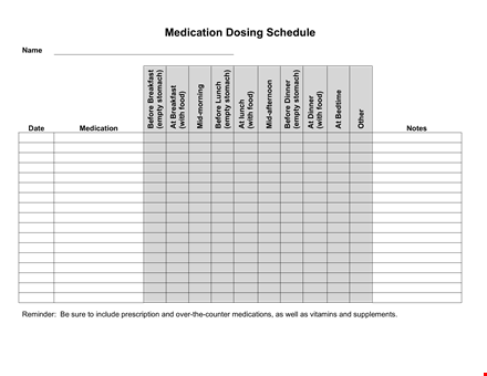 create a personalized medication schedule template for effective management of medications template