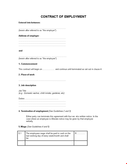 employment contract template - easily manage employee leaves template