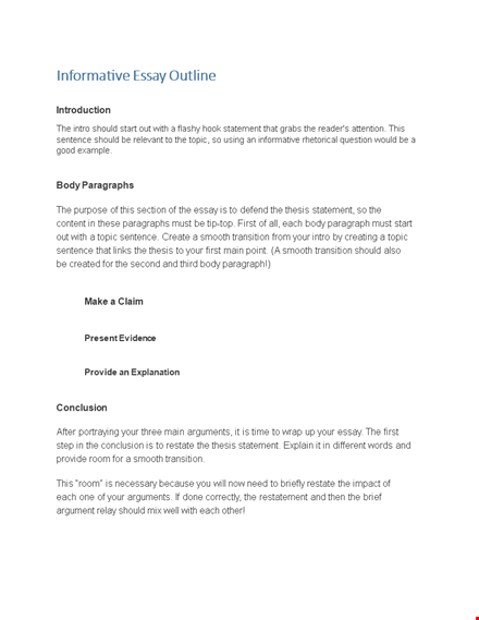 craft a winning essay with our easy-to-use outline template template
