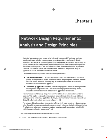 network design requirements analysis template | business design example template