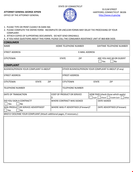 product complaint letter format template