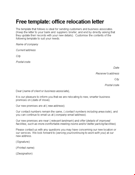 remittance address change letter template