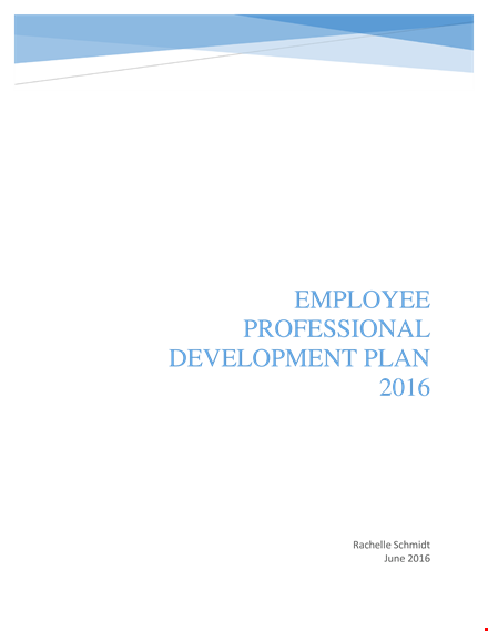 employee professional development plan template