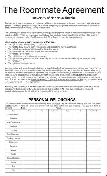 create a peaceful living environment with our roommate agreement template template