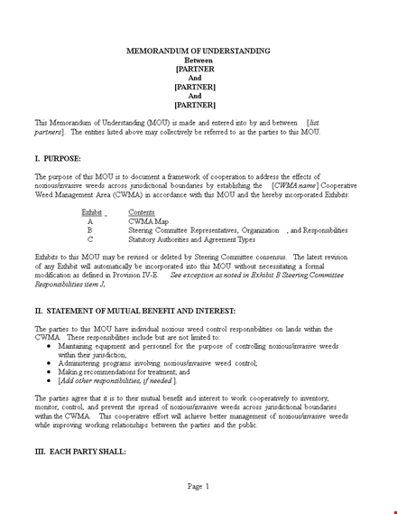 get a free memorandum of understanding template - simplify your deals template