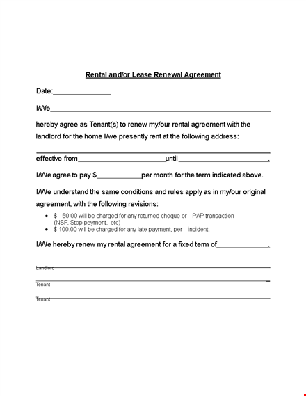 renew your lease easily: tenant agreement and letter templates template