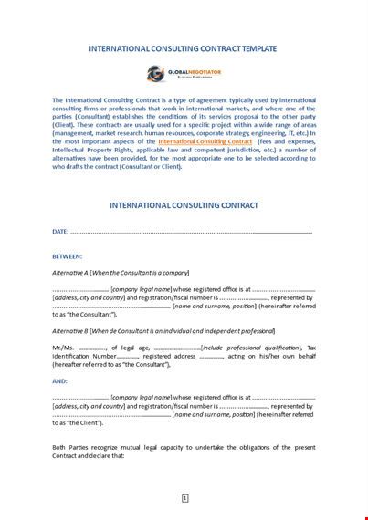 international consulting services contract - custom proposal template template