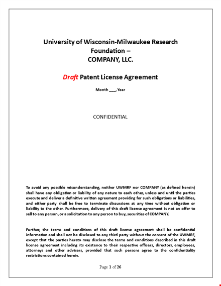 license agreement template for company: a comprehensive agreement - uwmrf template