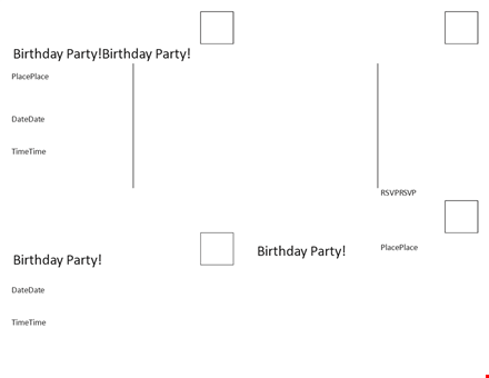 birthday party postcard template - customize with your details | placeplace datedate timetime template