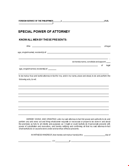 grant power with an attorney | present your authority template