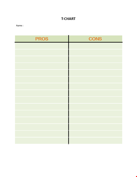 pros and cons chart: a comprehensive guide for decision making template