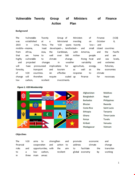 financial action plan template for climate-affected countries template