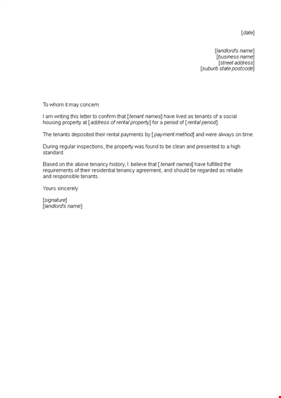 personal rental reference letter template template