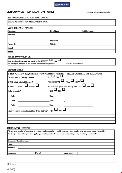 employment application template - submit your application with ease! template