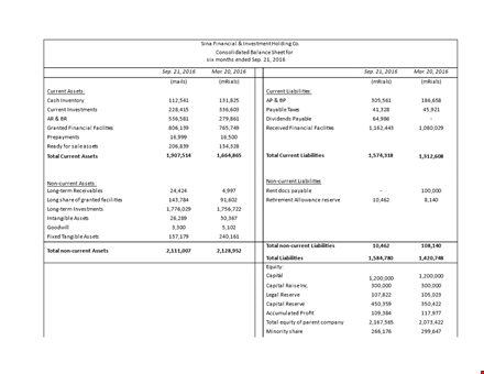 financial investment template