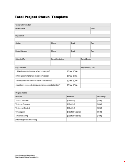 project status report template | green & yellow template