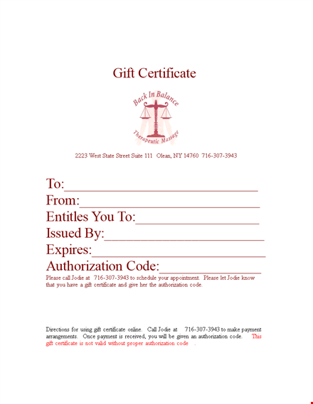 gift certificate word document template template