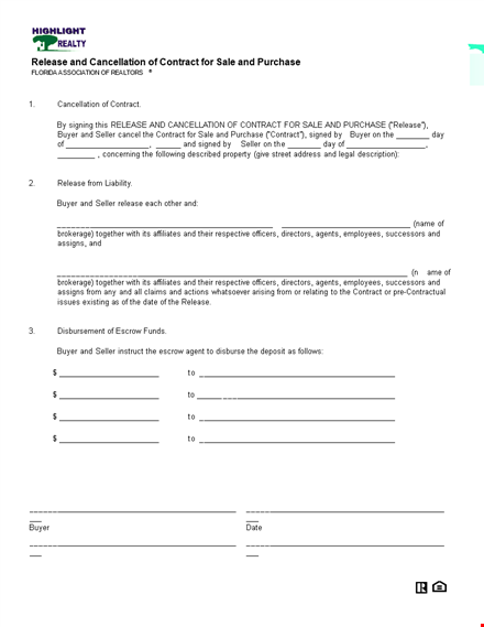 cancel your land contract with ease - fast contract release for sellers and buyers template