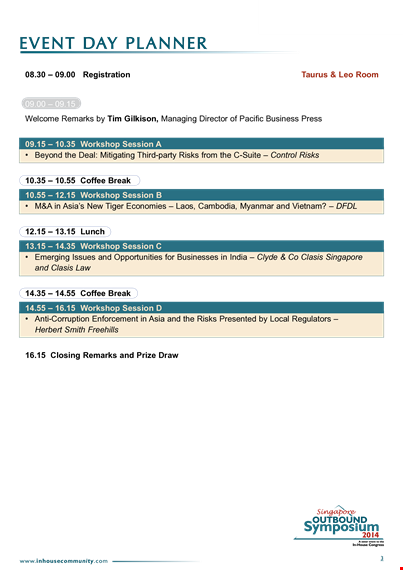 event day planner template template