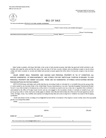 free printable bill of sale for real estate template