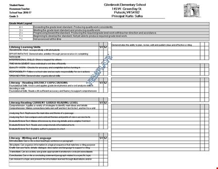 free report card template - easily manage student skills & progress template