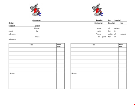 special order template