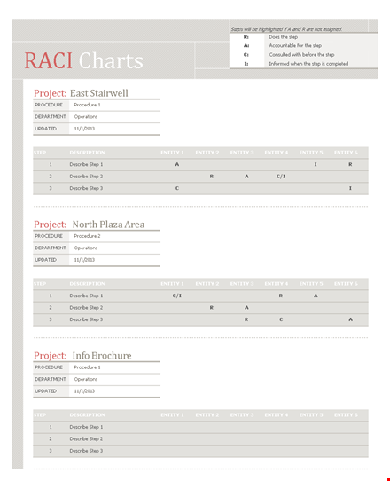 efficiently describe your project procedure with a raci chart template