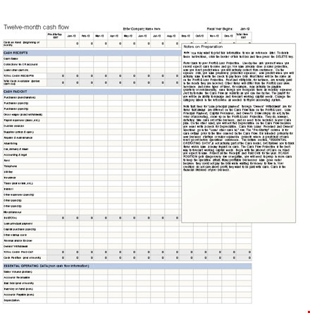 cash flow statement spreadsheet template