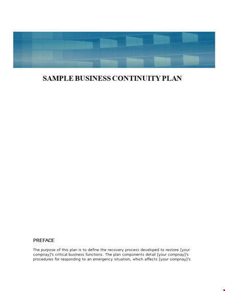 small business continuity plan template - streamline your business procedures template