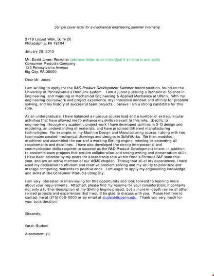 engineering internship cover letter: showcase your project, skills & mechanical expertise template