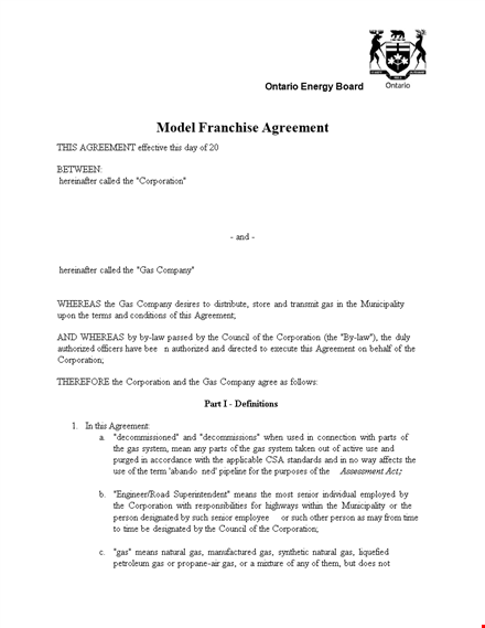 model franchise agreement for company: establishing a profitable franchise system with corporation template