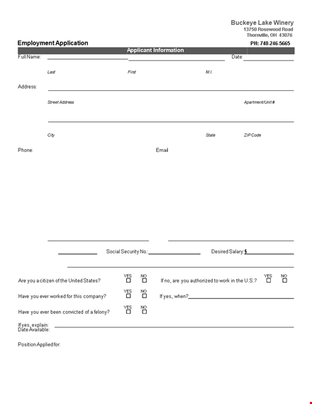 employment application template - apply for jobs easily and efficiently template