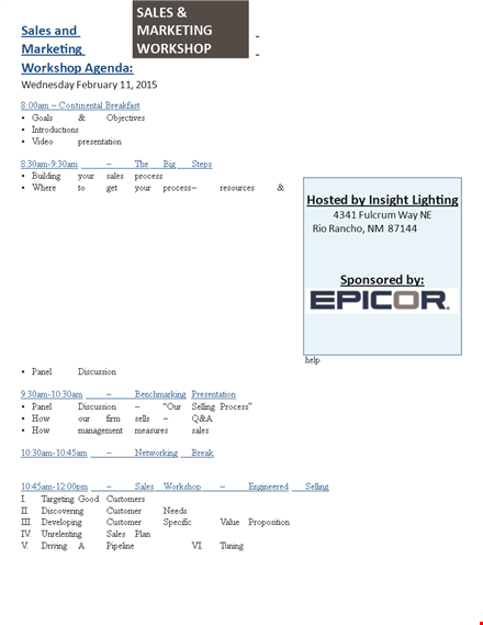 sales workshop agenda - streamline your sales process with this comprehensive workshop template