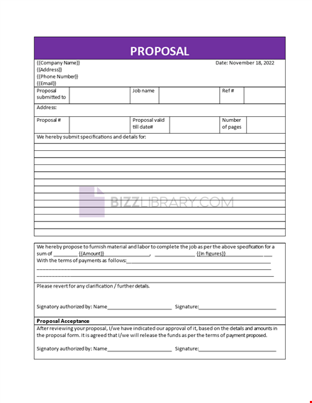 proposal template template