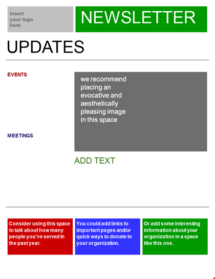professional newsletter template for organization | upcoming events & meeting updates template