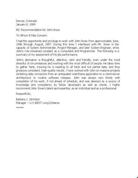 manager recommendation letter template - boost your chances template