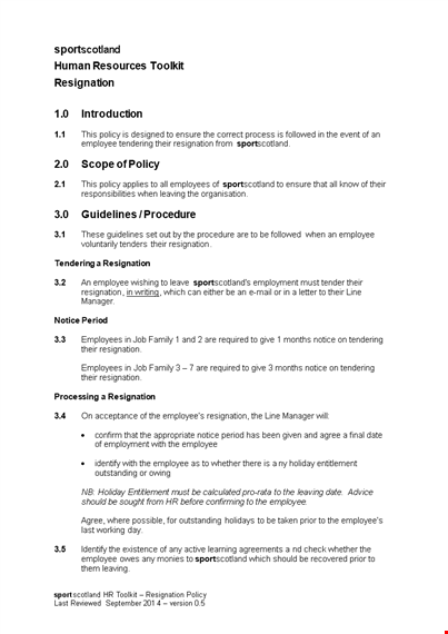 one month notice period letter format template