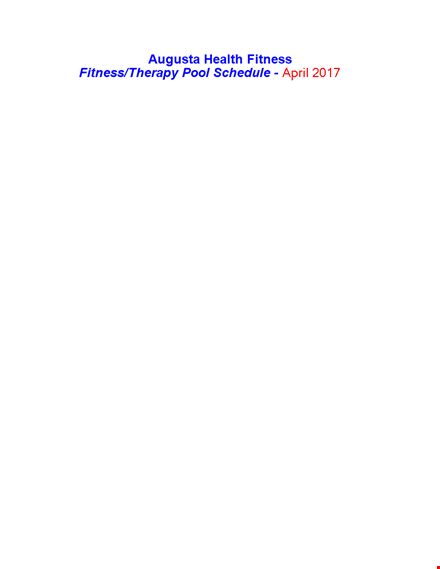 augusta fitness schedule: health, fitness, and therapy template