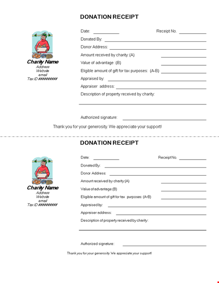 download donation receipt template - record charity donations template