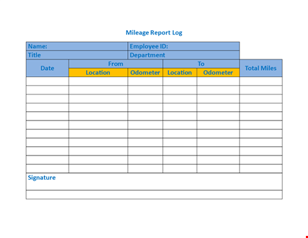 mileage log template - easily track and report your business mileage template