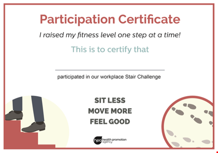 fitness participation certificate template