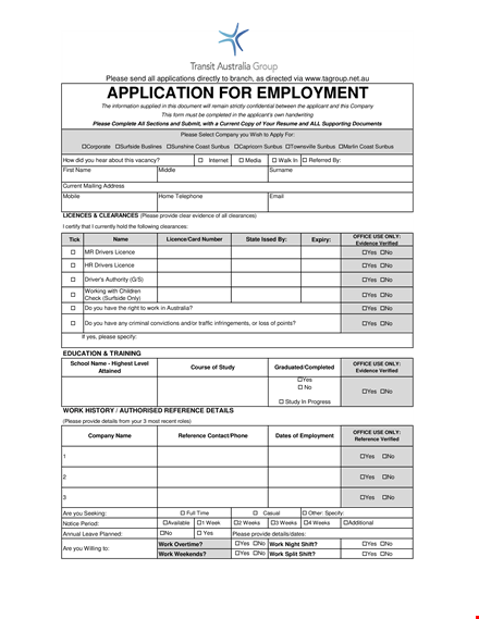 employment application template - simplify the hiring process for your company template