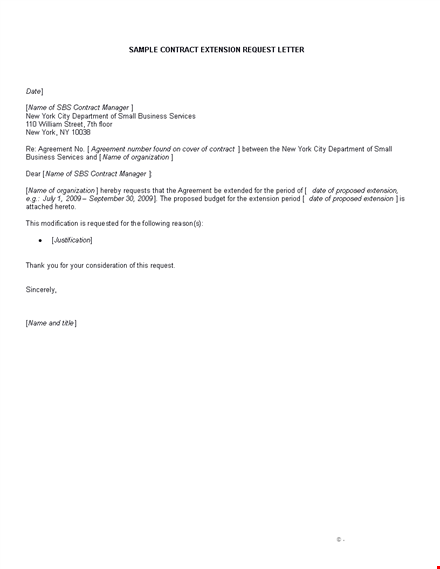 contract extension letter template template