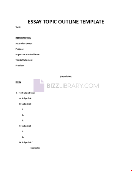 essay topic outline template template