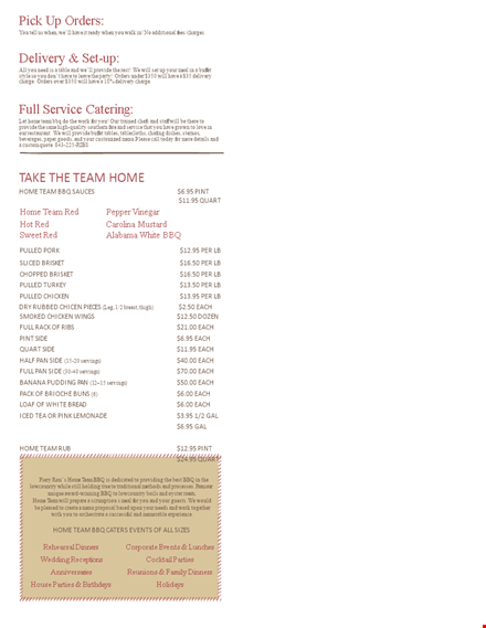 catering menu proposal sample template