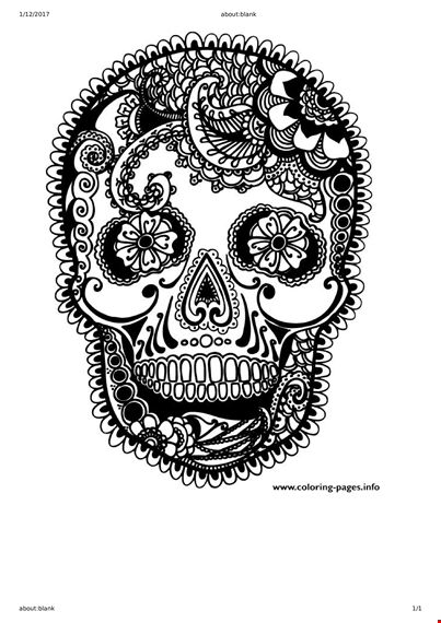 free printable adult coloring pages of skull template