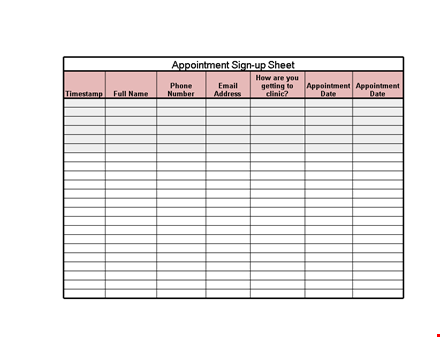 management: streamline sign up sheet & timestamp template