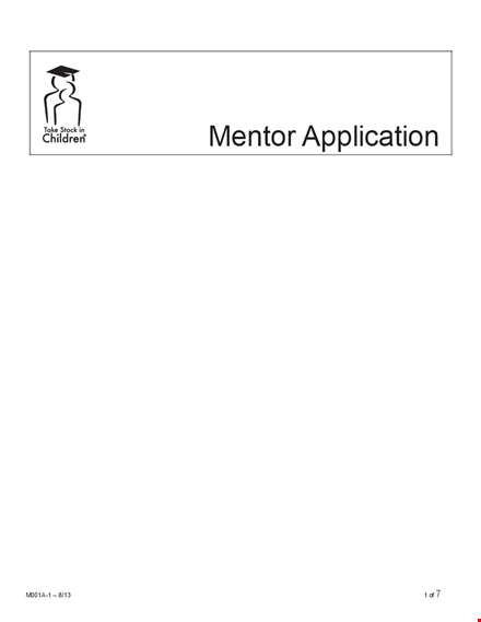 apply to become a mentor for children - simple application template template