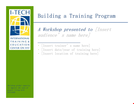 training program action plan template template